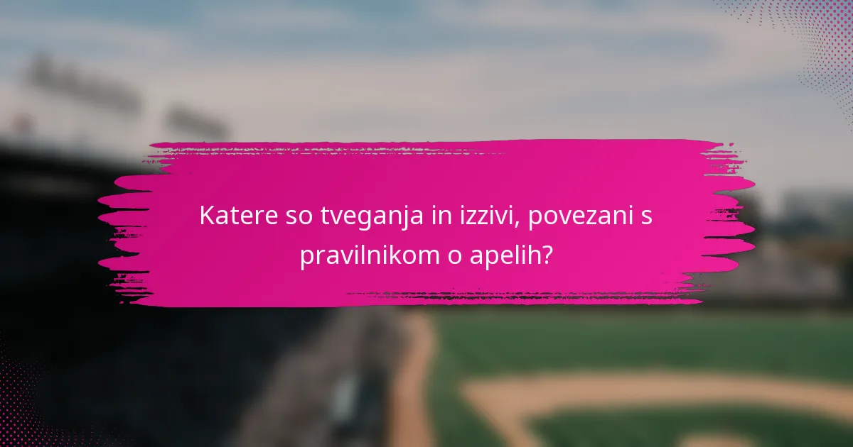 Katere so tveganja in izzivi, povezani s pravilnikom o apelih?